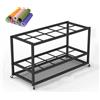 Labasuan Carrello mobile per tappetini yoga, scaffale di grande capacità con ruote, organizer in metallo per tappetini e foam roller per palestre domestiche, centri fitness e studi yoga