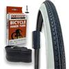 Generico KIT COPERTONE E CAMERA D'ARIA BICI 24 X 1.75 44 507 BIANCO NERO VALVOLA ITALIA