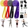 NATNAV Elastici Fitness, 4 Pezzi Elastico Fitness con Maniglie, Gancio Porta, Guida Esercizi e Borsetta, Elastici Trazioni per Yoga, Allenamento, Pilates, Potenziamento Muscolare