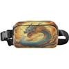 ISAOA Marsupio a tracolla alla moda marsupio con cinghia regolabile Dream Green Dragon in the Clouds per allenamento, shopping, viaggi, escursionismo