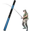 Generisch Canna da pesca retrattile, asta telescopica in fibra di vetro, attrezzatura da viaggio aerodinamica, design compatto ed efficiente, ideale per campeggio, avventure all'aperto, zaino in spalla