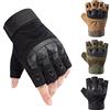 Swygoo Guanti Tattici Mezze Dita, Guanti Militari Protettivi in Gomma con Palmo Antiscivolo per Caccia Softair Ciclismo Tiro in Moto Escursionismo Campeggio Guanti da Allenamento Dell'esercito (XL, Nero)