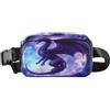 ISAOA Marsupio a tracolla alla moda marsupio con tracolla regolabile Dream Purple Dragon Moon per allenamento, shopping, viaggi, escursionismo