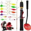 Generisch Set completo di canna da pesca, borsa da viaggio con mulinello, attrezzatura da pesca a spinning, set completo per principianti
