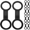 NUOBESTY Clip Porta Maschera da Snorkeling 10 Pezzi Nero in Silicone Design Multifunzionale Facile da Riporre per Adulti, per attività Subacquee e Immersioni