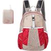 Generisch Zaino da viaggio da donna, pieghevole, per lavoro, 25 l, grande capacità, per arrampicata, escursionismo, campeggio, viaggi d'affari, scuola, Colore: rosso, Siehe Beschreibung, Vedi