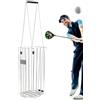 Jubepk Cestino grande per palline da golf, robusto raccoglitore per palline da golf, contiene 140 palline, contenitore per palline da golf con manico per il campo da golf