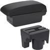 SSUYGF Poggia Braccio Per Auto Box Bracciolo Auto 31x13x16cm Per Golf 6 5 Mk6 MK5 Per Jetta Sagitar 12-19 Poggiabraccio Auto(B2 Black line 3USB)