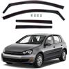 J&J AUTOMOTIVE GP Deflettori d'Aria per Volkswagen Golf 6 5-Porte Berlina 2008-2013, Set da 4 Pezzi, Antiturbo Antivento Antipioggia, Anteriore Nero fumé Oscurato