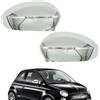Ruolin Tappi per Specchietti, Copri Specchietto Retrovisore Auto Coppia Calotte Specchio Destra + Sinistra Cromate Sostituzione per Fiat 500 2007-2023