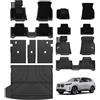 3W Set Completo 7 Pezzi Tappetini Auto per BMW X3 G45 2025-2026, in Thorex™ con Inserto in Moquette, Include Vasca Baule Posteriore, Antiscivolo e Resistente