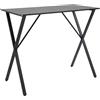 HOMCOM Bancone Bar in Legno e Acciaio Stile Moderno Industriale 120 cm Nero