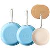 Redchef Set di pentole in ceramica, a induzione, 6 pezzi, rivestimento antiaderente, 20/24/28 cm, per tutte le fonti di calore, senza PTFE, senza PFAS, senza PFOA, adatto per induzione, utilizzabile