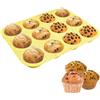 KASESSS Stampi Muffin Silicone, Antiaderenti 12 Teglia Muffin Di Qualità Alimentare,Resistenti Al Calore Stampi Silicone Dolci Profondi 3 Cm Lavabili In Lavastoviglie Per Cupcakes, Brownies, Budino
