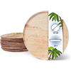 onlyleaf Palmware - Piatto Pizza usa e getta in foglia di palma I Stoviglie monouso 25 x Tavola da pizza rotonda 25 cm, piatta, con bordo I Foglia di palma Stoviglie monouso biodegradabile