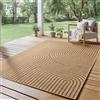 SIMPEX Tappeto Outdoor 140x200 cm Resistente alle Intemperie Facile da Pulire Effetto Juta Naturale Design Scandinavo Boho per Soggiorno Camera Terrazza Balcone Giardino
