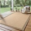 SIMPEX Tappeto Outdoor 140x200 cm Resistente alle Intemperie Facile da Pulire Effetto Juta Naturale Design con Bordura per Soggiorno Camera Terrazza Balcone Giardino