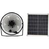 Wablissia Kit pannello solare da 10 W con ventola ricaricabile, ventilatore portatile da tavolo o da pavimento per esterni, per raffreddamento, campeggio, camper, serra e cuccia per cani (senza supporto)