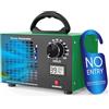 AIYATO Generatore di Ozono 120000mg/h - Purificatore d'Aria O3 2-in-1, Timer 120 Minuti, Indicatore Temperatura e Umidità, Ozonizzatore Industriale per Auto, Casa, Hotel, Cucina e Odori Animali Domestici