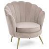 KONTE.DESIGN Poltrona GILIOLA in tessuto effetto velluto Grigio Chiaro