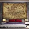 MEKPAM Mappa Del Mondo Arazzo Mappa Tessuto Appeso A Parete Arredamento Acquerello Mappa Lettera Copritavolo Yoga Telo Mare 150X100cm