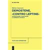 Mirko Canevaro Demostene, "Contro Leptine" (Copertina rigida)