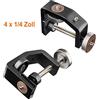 Walimex pro KX-25 Stativ Klemme mit Kugelkopf - Klemmstativ, Blitzklemme, Aluminium, ausziehbare Mittelsäule 12,5-20 cm, für Kamera, LED Leuchten, Halterung für Stativ, Rohr, Platte, Tisch