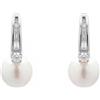 LUXENTER Orecchini in lega di metallo con madreperla bianca finiti in argento colore bianco orecchini medi stile brillante. Gioielli da donna Tyasmi
