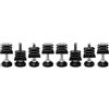 cyclingcolors 4x Piedi regolabile tappo plastica piedino piede quadro tubi sedia mobili nero quadrata, 20mm x 20mm (Confezione da 2)