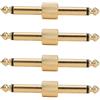 SagaSave 4 connettori patch per pedali per chitarra, tipo dritto, per effetti da pedale a pedale (oro)