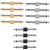 SagaSave 12 connettori patch per pedali per chitarra, tipo dritto, per effetti da pedale a pedale per chitarra (oro+argento+nero+nero)