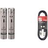 Behringer C-2 Microfoni A Condensatore Da Studio Abbinati, Pacco Da 2 & Stagg High Quality Xlrf To Xlrm Plug Microphone Cavo, 3 M, Nero