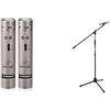 Behringer C-2 2 microfoni a condensatore da studio abbinati & TIGER MCA68-BK Asta per Microfono con Clip per Microfono Inclusa, Nero