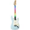 EKO GUITARS - ST-300 Daphne Blue Visual Note, Chitarra Elettrica ST Style, Sistema LED VISUAL NOTE lamina, APP Didattica, Pickup Single Coil, Colore Daphne Blue