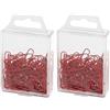 Wedo 901244200 Graffette (in metallo, 27 mm, con rivestimento in plastica) 100 pezzi Rot (Confezione da 2)