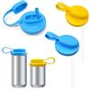 mongtsamz 2 Pezzi Tappi per Lattine di Bevande, Coperchi per Bibite Riutilizzabili, Coperchi in Silicone Antipolvere con Cannuccia, Tappo per Lattine per Bevande, Soda, Cola, Birra(2 Colori)