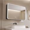 LIDANGUH Armadietto da bagno con specchiera e luce,specchio bagno contenitore con Anti-Appannamento,Alluminio Armadietto Bagno di Stoccaggio Specchio,Specchio bagno contenitore,Buco di carta,Espositore di bell