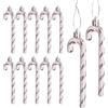DAHI 12 Pezzi Decorazioni per Albero di Natale, Bastoncini di Zucchero Natalizi, da Appendere, Plastica Candy Cane Decorazioni Albero di Natale (rosa-A)