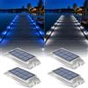 Lacasa Luci Solari Esterno Giardino 4 Pezzi, Segnapasso Solare Calpestabile 2 in 1 Blu e Bianco Freddo, Luci Solari Impermeabili per Scale, Vialetto, Terrazzo, Piscina, Patio e Sentieri
