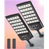 JAYNLT Lampione Solare LED Esterno con Sensore Movimento, 6500K Faro led Esterno Lampada Stradale Solare con Telecomando per Garage, Cortile, Strada-2 Pack