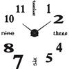 YUNYODA Orologio da parete 3D grande, fai da te, numeri romani, parole, decorazione da parete, senza ticchettio, per soggiorno, cucina, ufficio