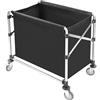 Deinungen Cesto Portabiancheria con Ruote,Acciaio inox Carrello per biancheria con Rimovibile Sacco Oxford, portata 200 kg, 87 x 52 x 78 cm,Laundry Basket per Camera da Letto, Bagno, Lavanderia