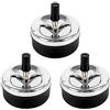 Jubaopen 3pcs Posacenere Rotondo con Coperchio in Metallo Portabile Posacenere Rotante Decorativo Sigillato Posacenere Rotante Antivento Antipioggia per Fumatori Uomini Interni o Esterni Casa -Argento