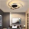 minifair Moderna plafoniera LED dimmerabile con telecomando, tavolo da pranzo, design creativo a spirale di fiori, lampadario in metallo acrilico per il soggiorno