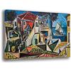 Printerland Quadro Moderno Soggiorno Astratto Mediterraneo città Quadri moderni da Parete XXL grande Stampa su tela Canvas Decorazione Murale muro Arredo Camera da letto Cucina (8, 30x40 cm)