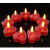 Jerhyun 9 Pezzi Candele a Forma di Cuore, Romantica Candela a Forma di Cuore- Duftfrei, per San Valentino, Compleanni, Matrimoni e Feste(Rosso)