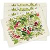 QIZHIQIAMY Set di 4 Tovagliette Natale 30 x 45 cm Sottopiatto Natalizio Lavabili Lino Tovaglietta Americane Natalizie Stoffa per La Colazione, La Cucina, Il Tavolo da Pranzo, Le Riunioni (Bacche rosse B)