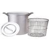 Baldassare Agnelli Pentole Agnelli FAMA8916 Asparagera/Zamponiera con Cestello e Coperchio, Alluminio, Argento, 16 L