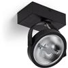 LEDKIA LIGHTING Faretto LED da Superficie Orientabile AR111 15W Regolabile Nero CREE 2700K Bianco Caldo