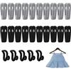 HDGSAFD 20 Clip Floccate, 5 Connettori per Grucce, Mollette Spesse per Pantaloni, Ganci di Collegamento, in Flanella e Feltro per Appendiabiti